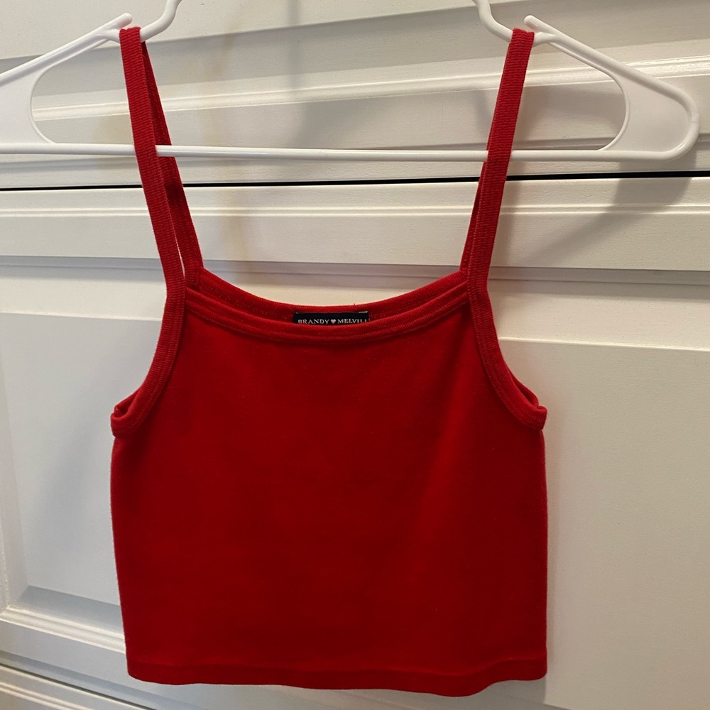 PLAIN BRANDY RED CROPPED TEE